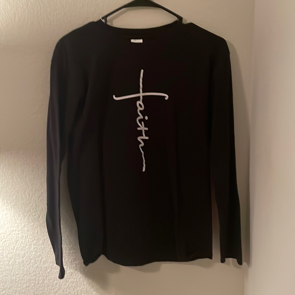 Black faith T-shirt Gilden premium medium 100% cotton